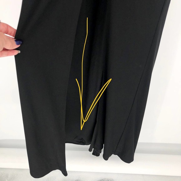 IEENA FOR MAC DUGGAL Jersey Gown 12 Black Long Sleeve Asymmetrical Ruched NWT - Picture 11 of 15